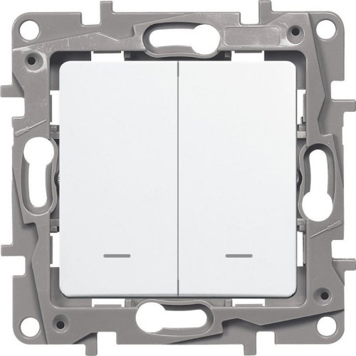 Переключатель с подсветкой без рамки Legrand Etika 2-кл. проходной белый картинка